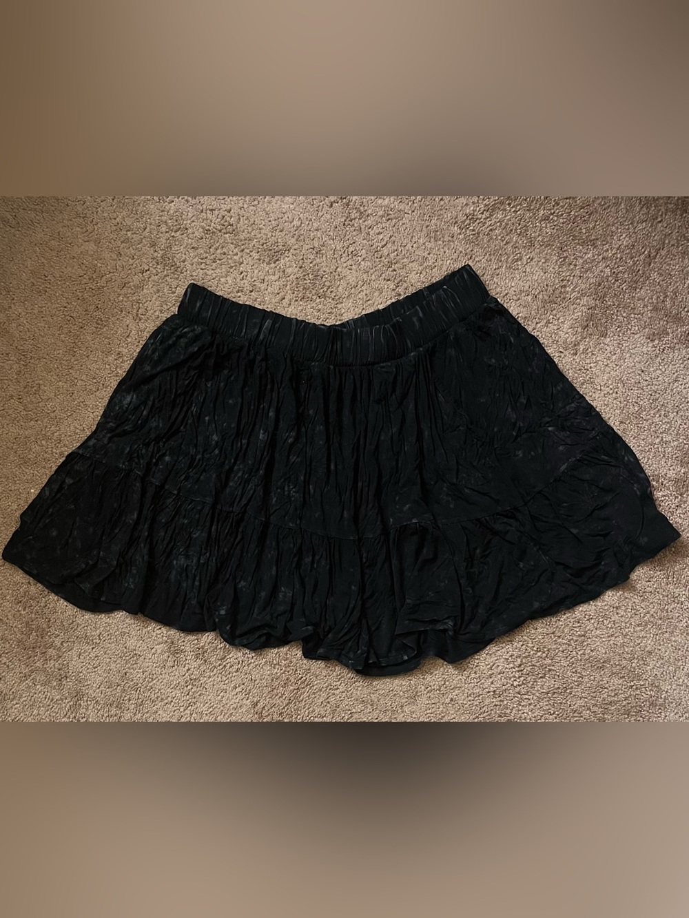 torrid Black Crinkled Tiered Circle Skirt